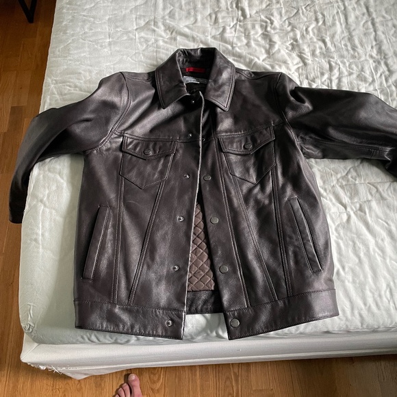Espresso Brown Michael Kors leather jacket - Picture 1 of 6